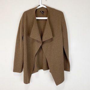 Eileen Fisher brown Caramel open wool cardigan M
